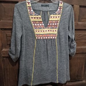 THML, grey sweater with embroidery, size XS